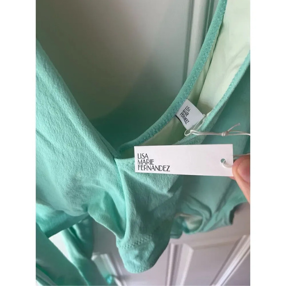 Lisa Marie Fernandez NWT SWIMSUIT the dree louise maillot seafoam crepe size xs - Picture 6 of 10